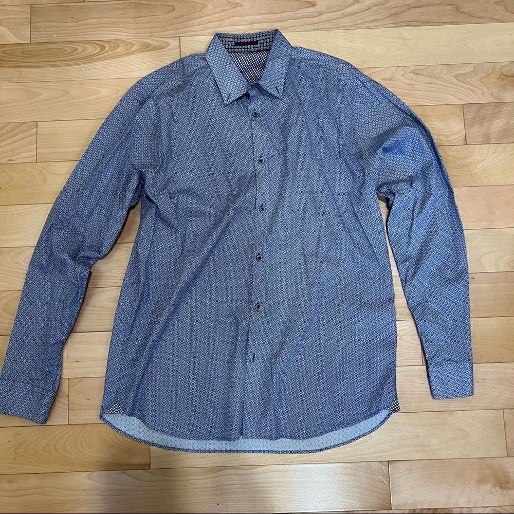 Ted Baker Blue patterned dress shirt Size S